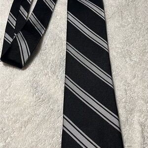 Merona Black and Gray Striped Tie